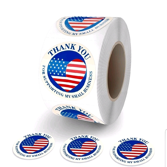 100 ct  1.5" American flag thank you - Picture 2 of 8